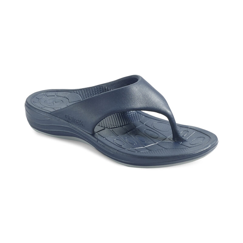 Aetrex Mens Maui Orthotic Flips Sandals Navy - QuUgU4Gzh